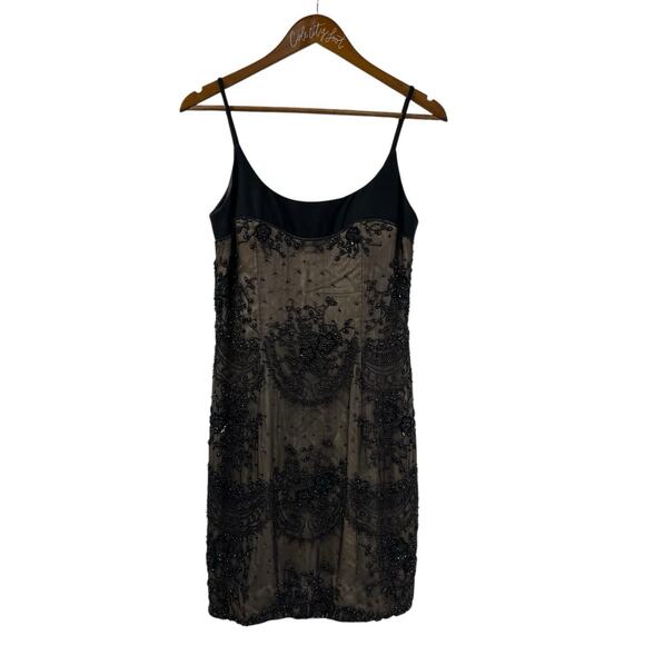 Vie By Victoria Royal Party Dress Black 8 Heavy Beaded Cocktail Vintage - Picture 1 of 13